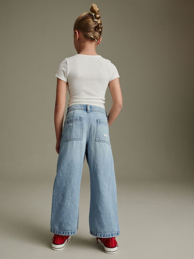 Blue Denim Wide Leg Jeans (3-16yrs) - Image 4 of 7