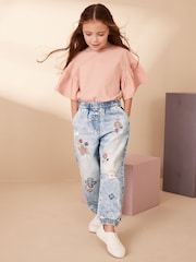 Denim Lightwash Embellished Joggers (3-16yrs) - Image 1 of 9