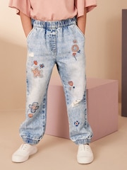 Denim Lightwash Embellished Joggers (3-16yrs) - Image 2 of 9