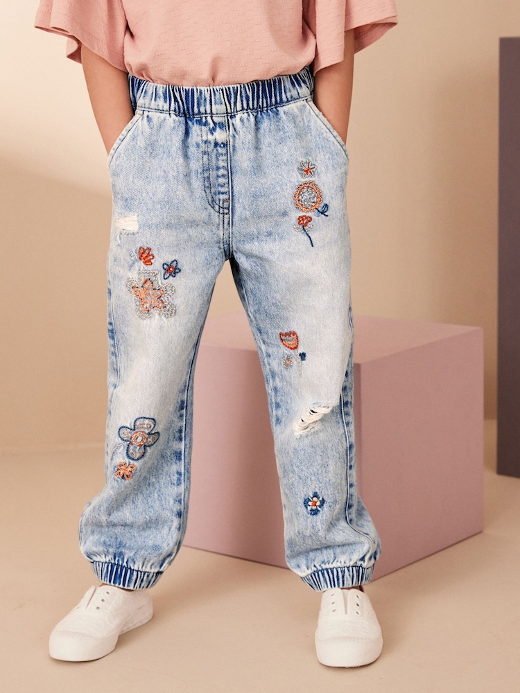Denim Lightwash Embellished Joggers (3-16yrs) - Image 2 of 9