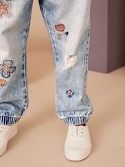 Denim Lightwash Embellished Joggers (3-16yrs) - Image 5 of 9