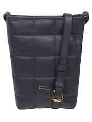 Pure Luxuries London Elouise Nappa Leather Cross-Body Phone Brown Bag - Image 1 of 6