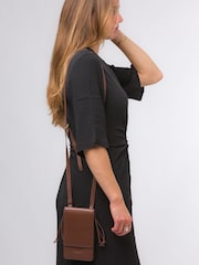 Pure Luxuries London Audrey Nappa Leather Cross-Body Phone Bag - Image 1 of 6