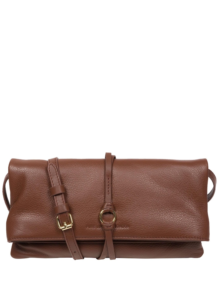 Pure Luxuries London Selene Nappa Leather Cross-Body Clutch Bag - Image 1 of 5 Pure Luxuries London Selene Nappa Leather Cross-Body Clutch Bag - Image 1 of 5