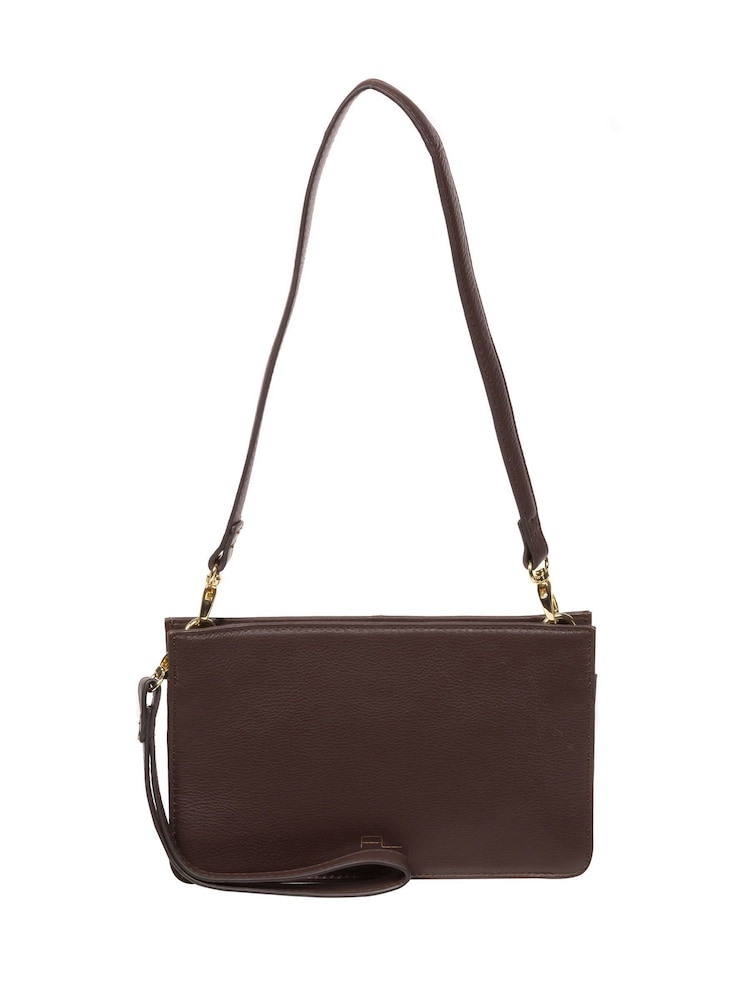 Pure Luxuries London Layla Nappa Leather Grab Clutch Bag - Image 1 of 5