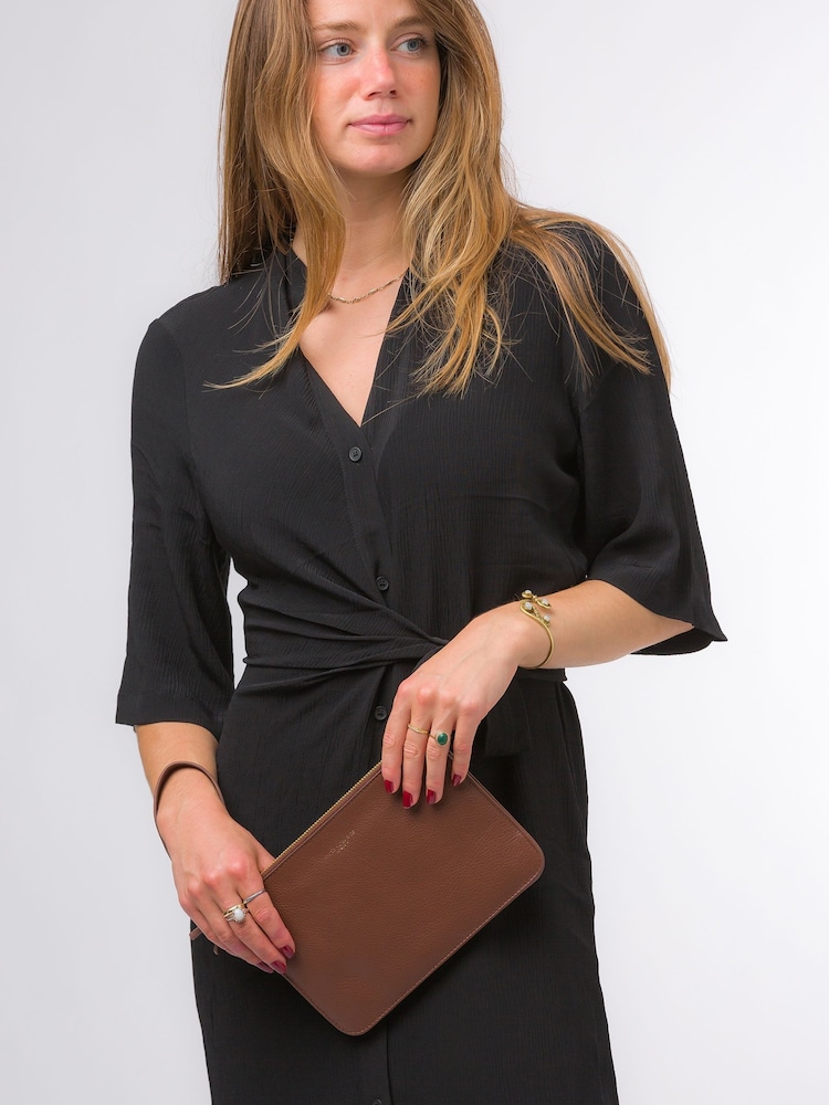 Pure Luxuries London Addison Nappa Leather Clutch Bag - Image 1 of 6