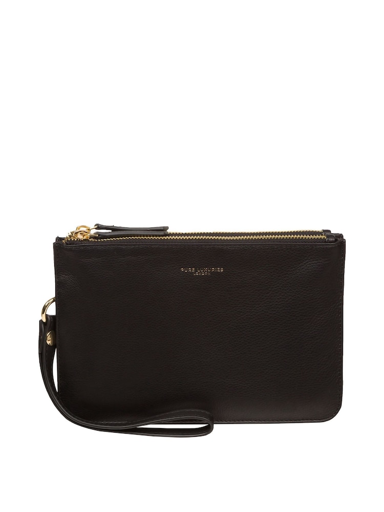 Pure Luxuries London Addison Nappa Leather Clutch Bag - Image 1 of 6