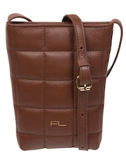 Pure Luxuries London Elouise Nappa Leather Cross-Body Phone Brown Bag - Image 3 of 6