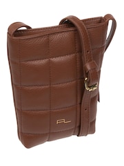 Pure Luxuries London Elouise Nappa Leather Cross-Body Phone Brown Bag - Image 5 of 6
