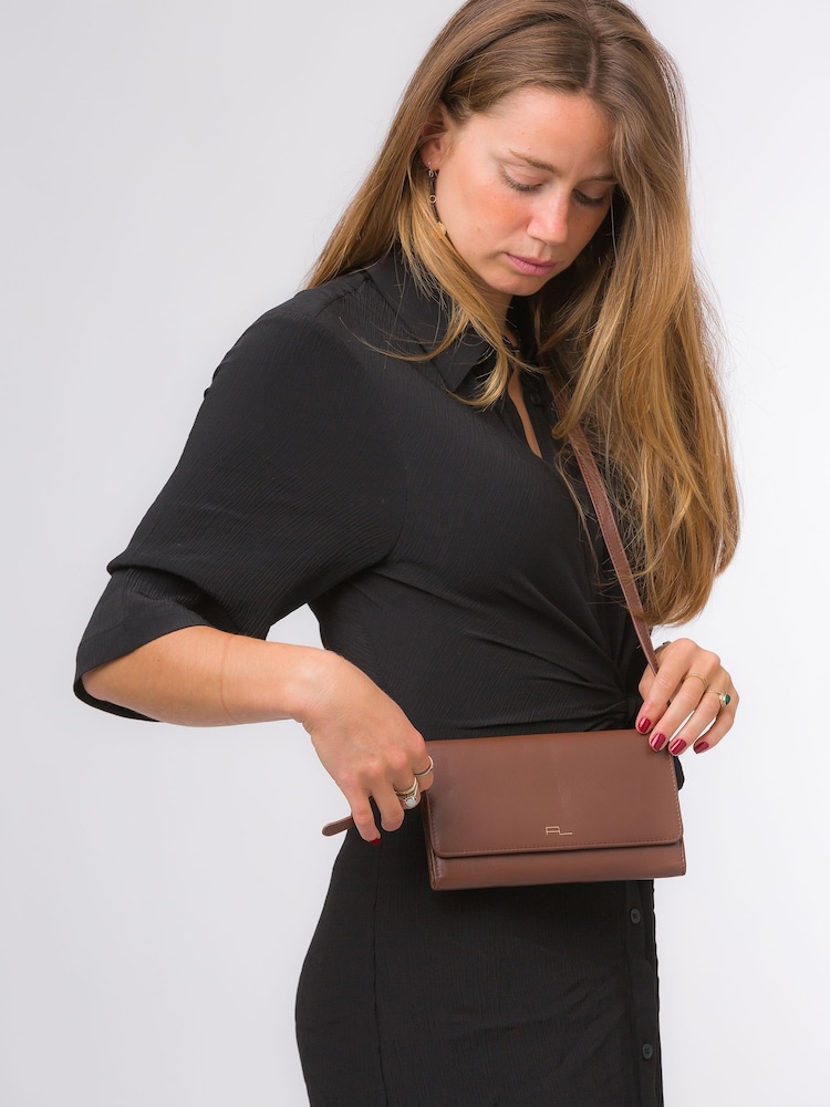 Tan - Pure Luxuries London Saffron Umhänge-Clutch aus Nappaleder - Bild 2 von 7