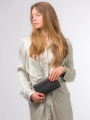 Pure Luxuries London Saffron Nappa Leather Cross-Body Clutch Bag - Image 1 of 7