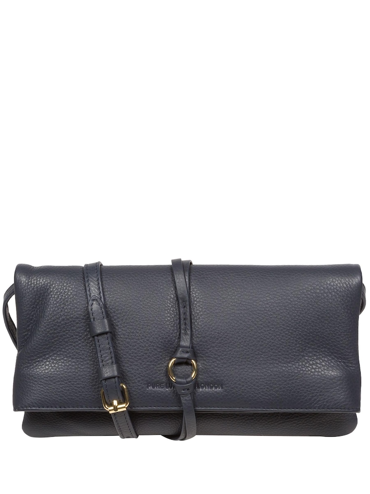 Blau - Pure Luxuries London Selene Umhänge-Clutch aus Nappaleder - Bild 1 von 5