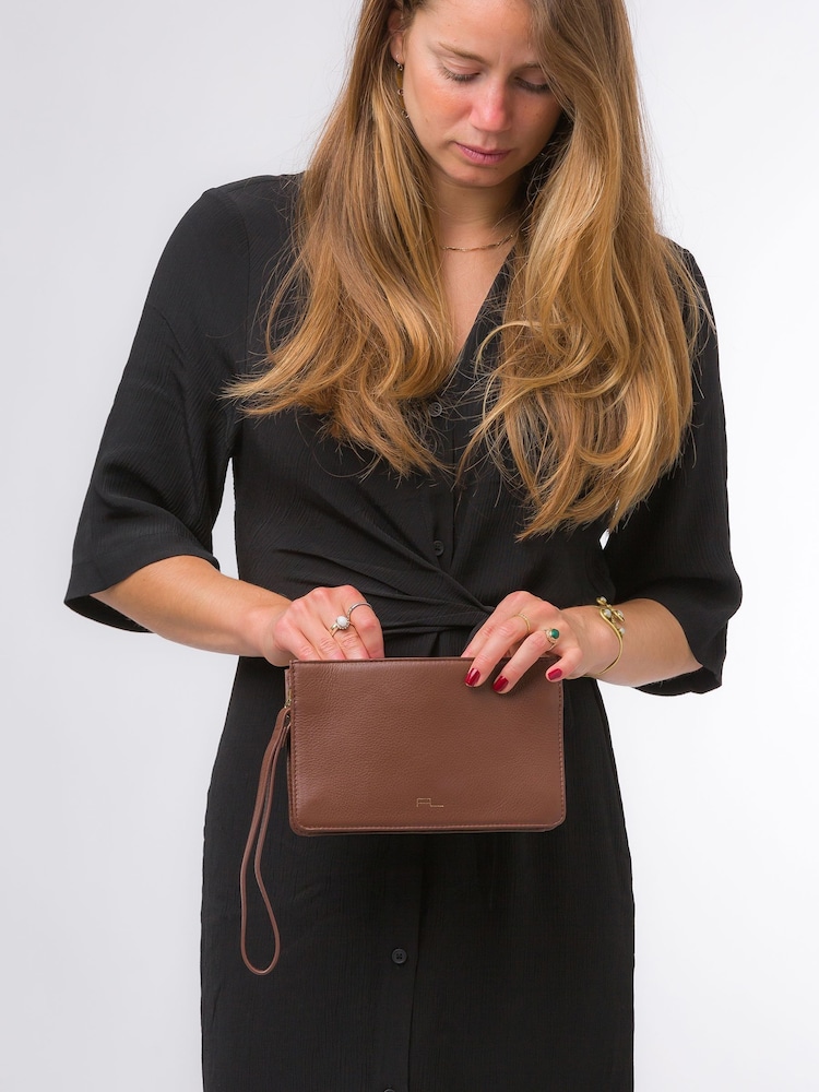 Pure Luxuries London Layla Nappa Leather Grab Clutch Bag - Image 7 of 7