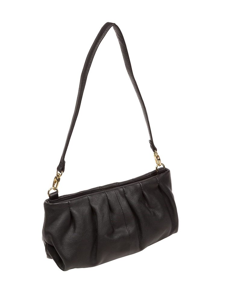 Schwarz - Pure Luxuries London Victoria Clutch aus Nappaleder mit Trageriemen - Bild 2 von 8