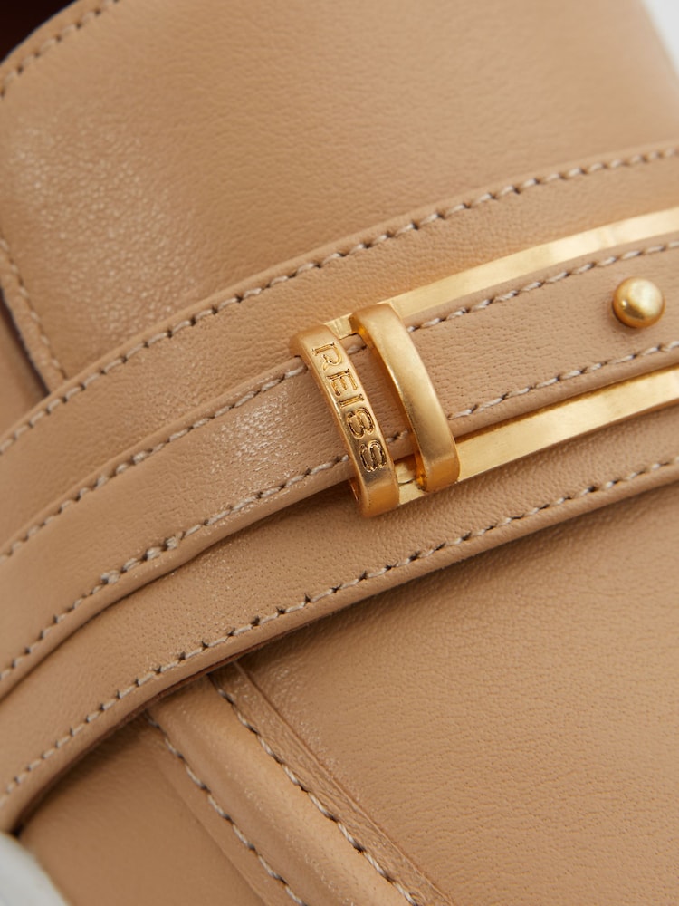 Reiss Neutral Adelina Leather Loafer Trainers - Image 5 of 5 Reiss Neutral Adelina Leather Loafer Trainers - Image 5 of 5