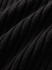 Negru - Pulover cu decolteu pătrat și mâneci volumetrice - Image 6 of 6
