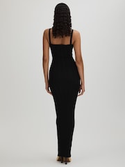 Good American Black Good American Plisse Maxi Dress - Image 4 of 5