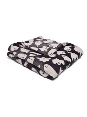 Bedlam Black Teddy Spooky Ghosts Plush Fleece Throw - Image 2 of 3
