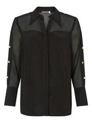 Mint Velvet Black Button Detail Shirt - Image 3 of 4