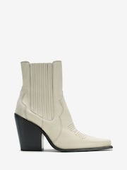 Mint Velvet Cream Blocked Cowboy Boots - Image 3 of 4