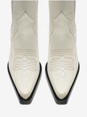 Mint Velvet Cream Blocked Cowboy Boots - Image 4 of 4