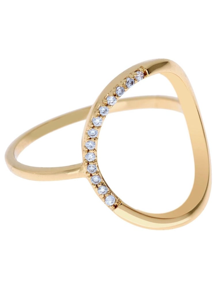 Mint Velvet Gold Plated Oval Pave Ring - Image 3 of 3