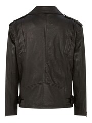 Mint Velvet Black Oversized Leather Jacket - Image 4 of 4