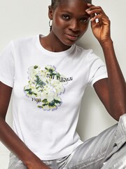 Ecru Slim Fit Graphic T-Shirt - Image 1 of 7