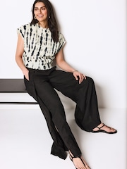 Ecru Tie Dye Short Sleeve Textured T-Shirt - Image 4 of 6