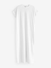 White Short Sleeve Maxi T-Shirt Dress - Image 5 of 6