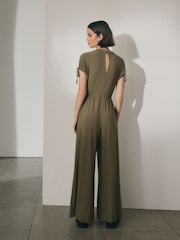 Khaki Green Utility Jumpsuit - Image 3 of 6