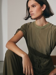 Khaki Green Utility Jumpsuit - Image 4 of 6