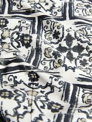 Monochrome Tile Long Sleeve Crew Neck Cuff Blouse - Image 5 of 6