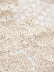 Cream Long Sleeve Crochet Cardigan - Image 5 of 6