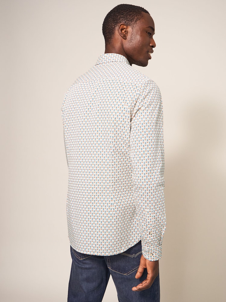 White Stuff Natural Scandi Geo Printed Shirt - Image 2 of 7