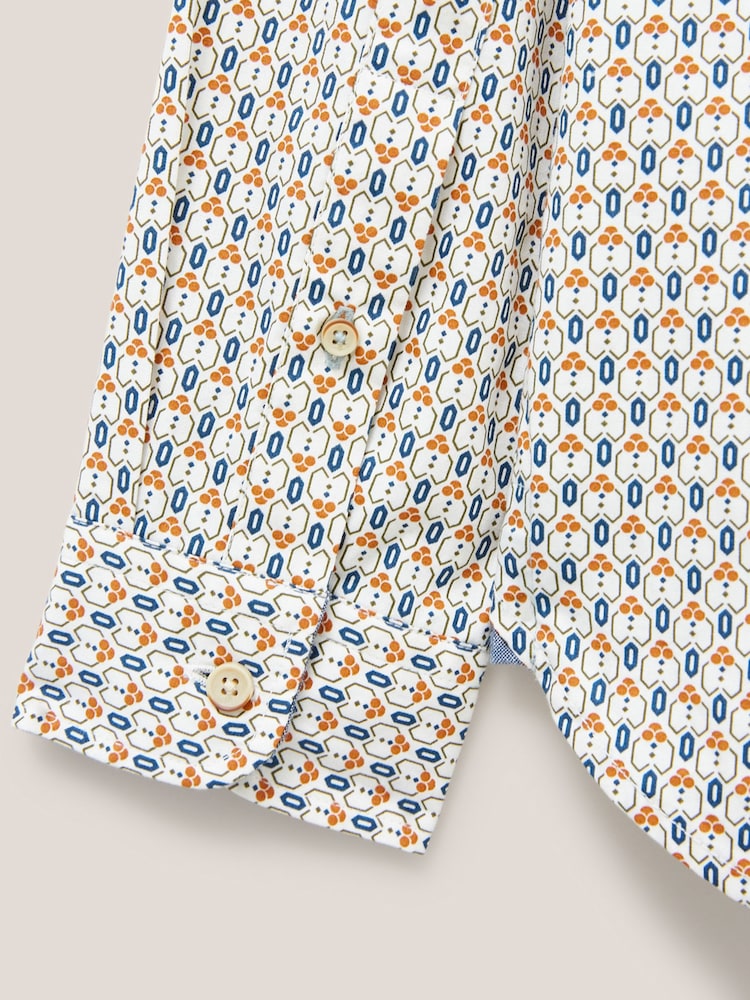 White Stuff Natural Scandi Geo Printed Shirt - Image 7 of 7