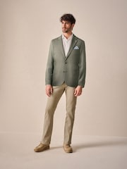 Green Slim Fit Motionflex Stretch Jersey Blazer - Image 2 of 13