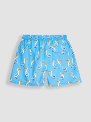 JoJo Maman Bébé Pelican Blue Men's Print Swim Shorts - Image 2 of 3