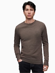 AllSaints Brown Mode Merino Crew Jumper - Image 1 of 6