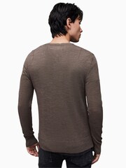 AllSaints Brown Mode Merino Crew Jumper - Image 2 of 6