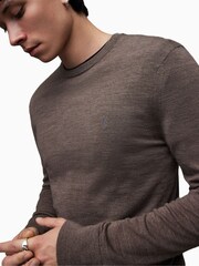 AllSaints Brown Mode Merino Crew Jumper - Image 5 of 6