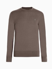 AllSaints Brown Mode Merino Crew Jumper - Image 6 of 6