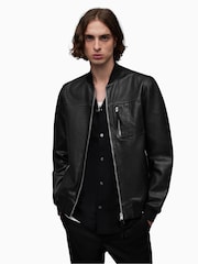AllSaints Black Tyro Bomber Jacket - Image 1 of 1