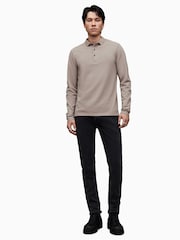 AllSaints Natural Reform Long Sleeve Polo Shirt - Image 2 of 4