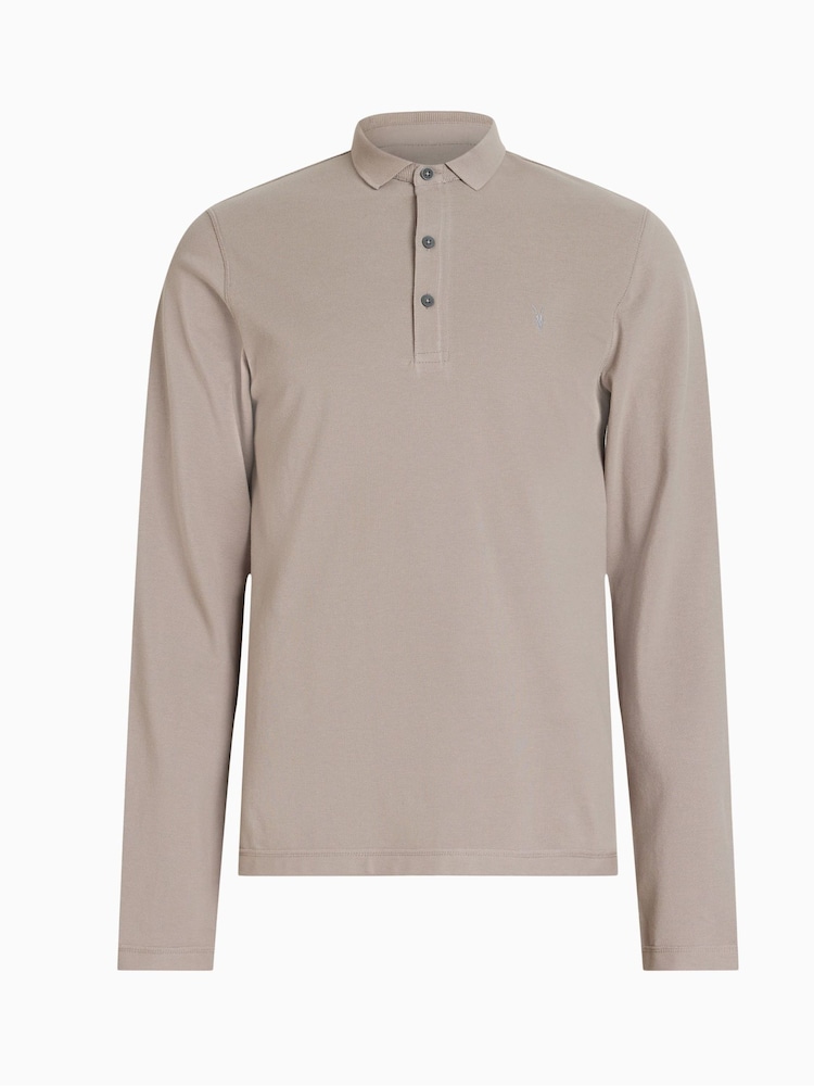 AllSaints Natural Reform Long Sleeve Polo Shirt - Image 4 of 4