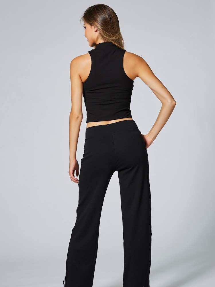 Pineapple Black Womens Stripe Straight Leg 100% Cotton Joggers - Image 2 of 6 Pineapple Black Womens Stripe Straight Leg 100% Cotton Joggers - Image 2 of 6