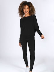 Pineapple Black Monroe Womens Long Sleeve Jersey Top - Image 1 of 3
