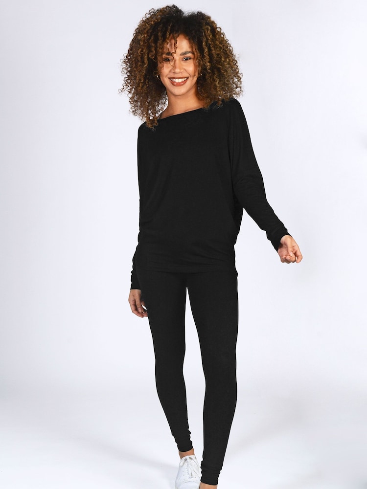 Pineapple Black Monroe Womens Long Sleeve Jersey Top - Image 1 of 3