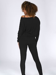 Pineapple Black Monroe Womens Long Sleeve Jersey Top - Image 2 of 3