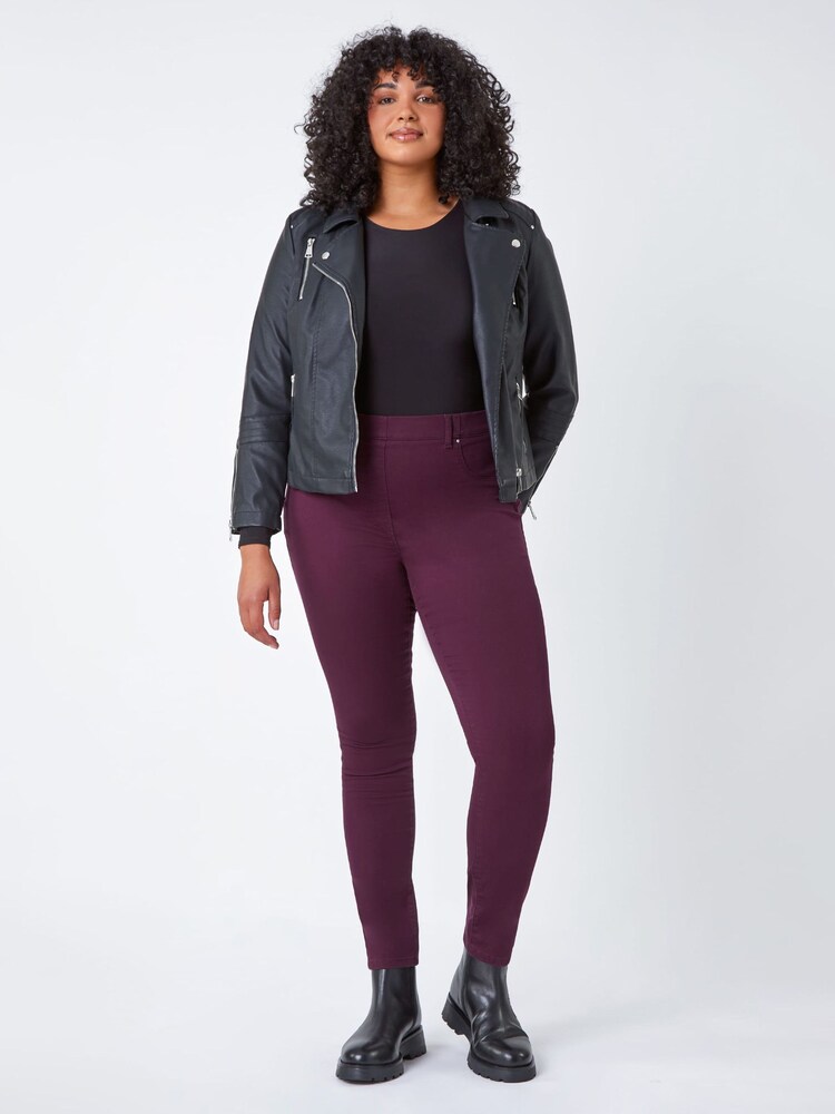 Roman Purple Curve Stretch Denim Jeggings - Image 1 of 5